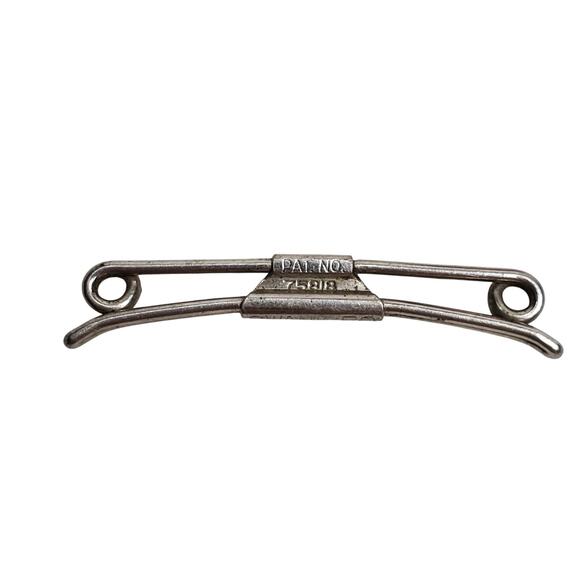 Swank 50 Tie Collar Bar Clip Clasp Silver Tone Pat Number 75818 Vtg - Picture 1 of 7